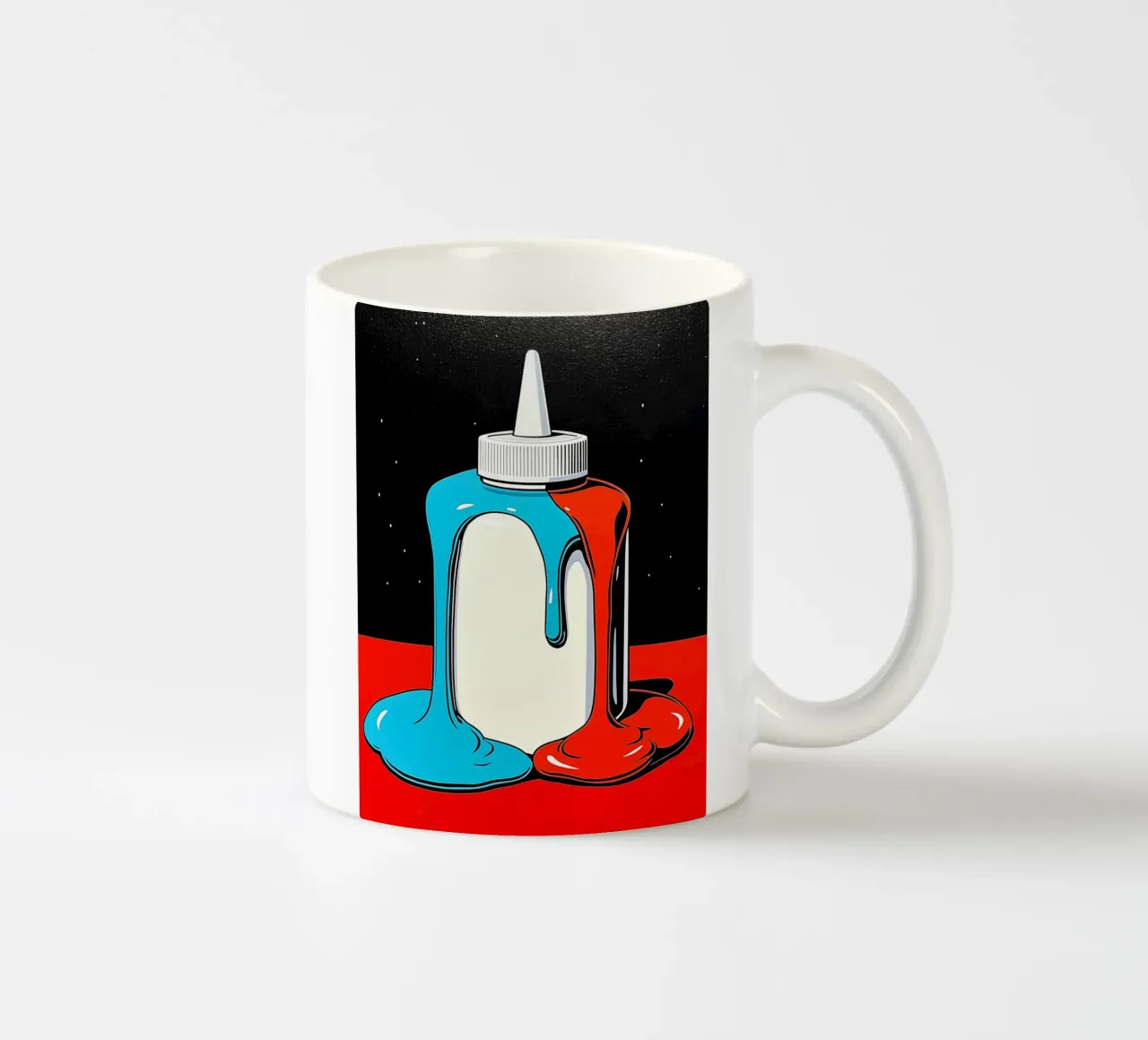 Bottiglia di colla - Pop Art tazza in ceramica da ColorCrash Gallery