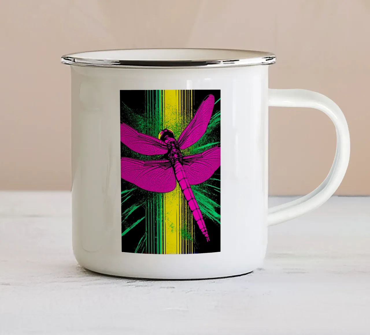 Libellula - Pop Art tazza in smalto da ColorCrash Gallery