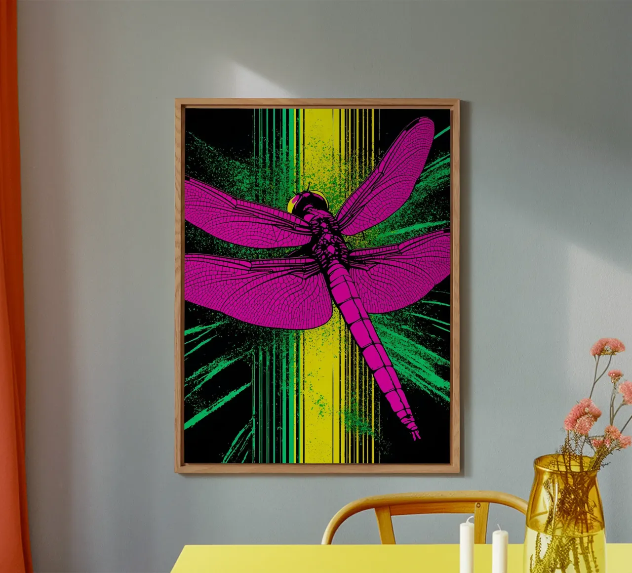 Libellula - Pop Art alluminio dibond da ColorCrash Gallery