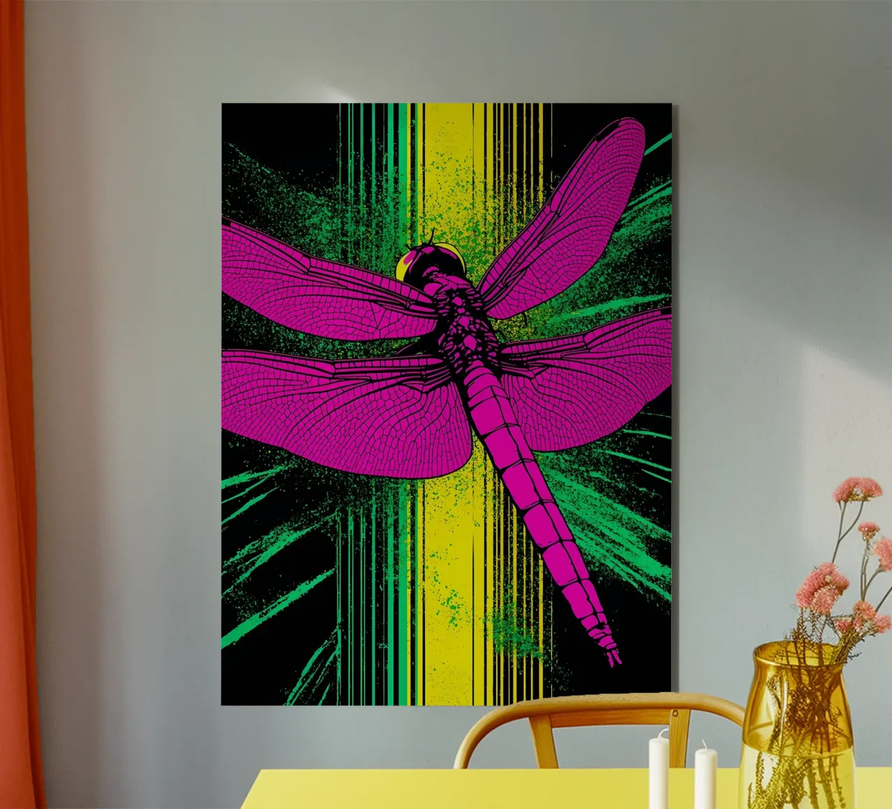 Libellula - Pop Art alluminio dibond da ColorCrash Gallery