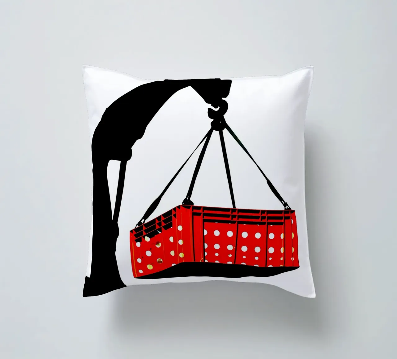 Sollevamento di una gru - Pop Art cuscino da ColorCrash Gallery