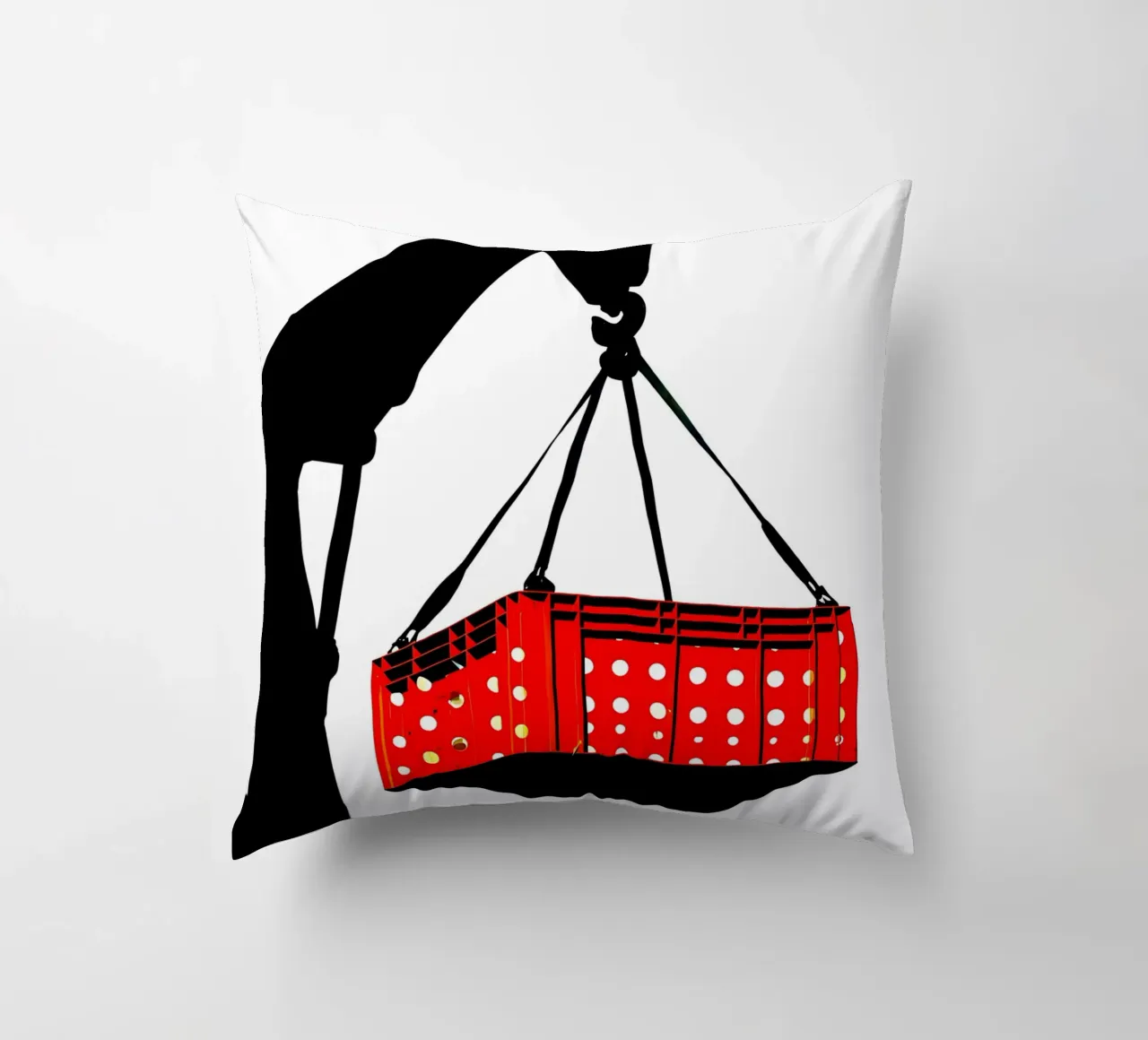 Sollevamento di una gru - Pop Art cuscino da ColorCrash Gallery