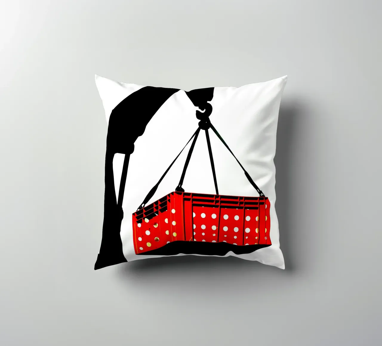 Sollevamento di una gru - Pop Art cuscino da ColorCrash Gallery