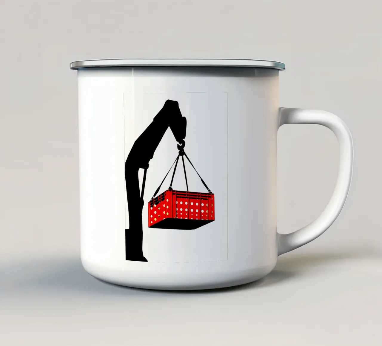 Sollevamento di una gru - Pop Art tazza in smalto da ColorCrash Gallery