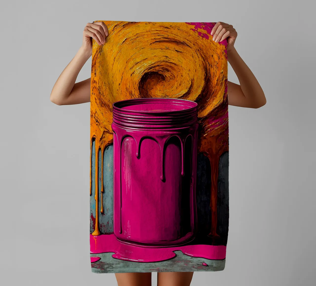 Verfblik - Pop Art badhanddoek van ColorCrash Gallery