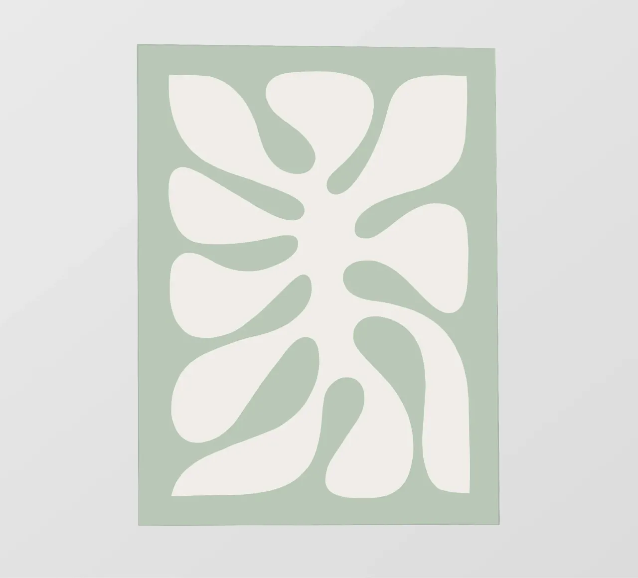 Foglia di Monstera Minimal | Verde pastello botanico (2/2) telo in pvc da Dominique Vari