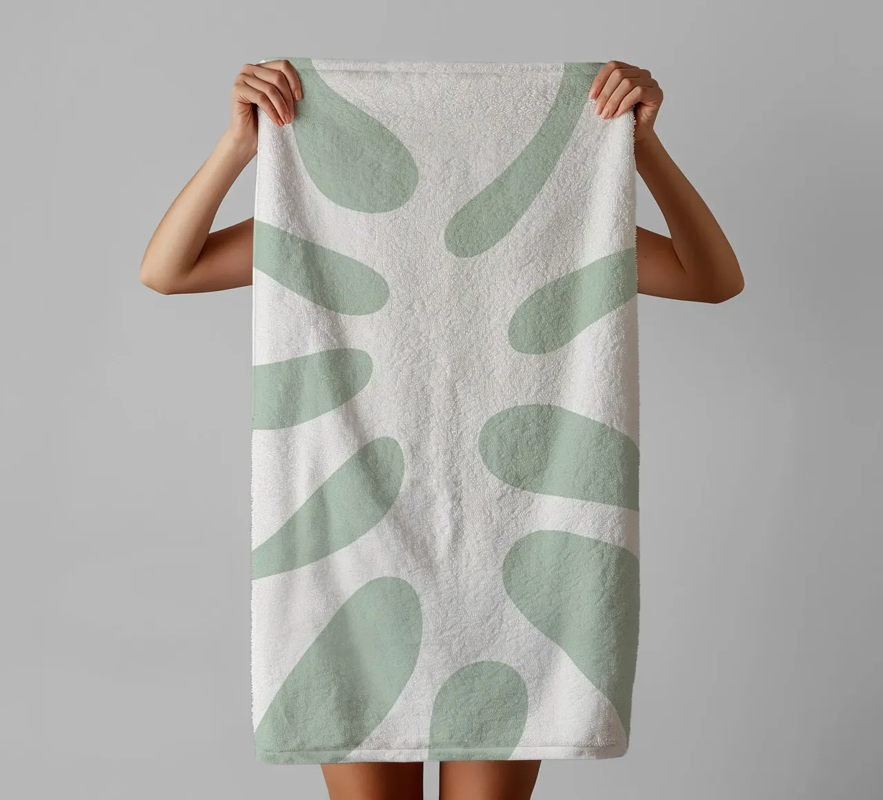 Foglia di Monstera Minimal | Verde pastello botanico (2/2) asciugamano da bagno da Dominique Vari