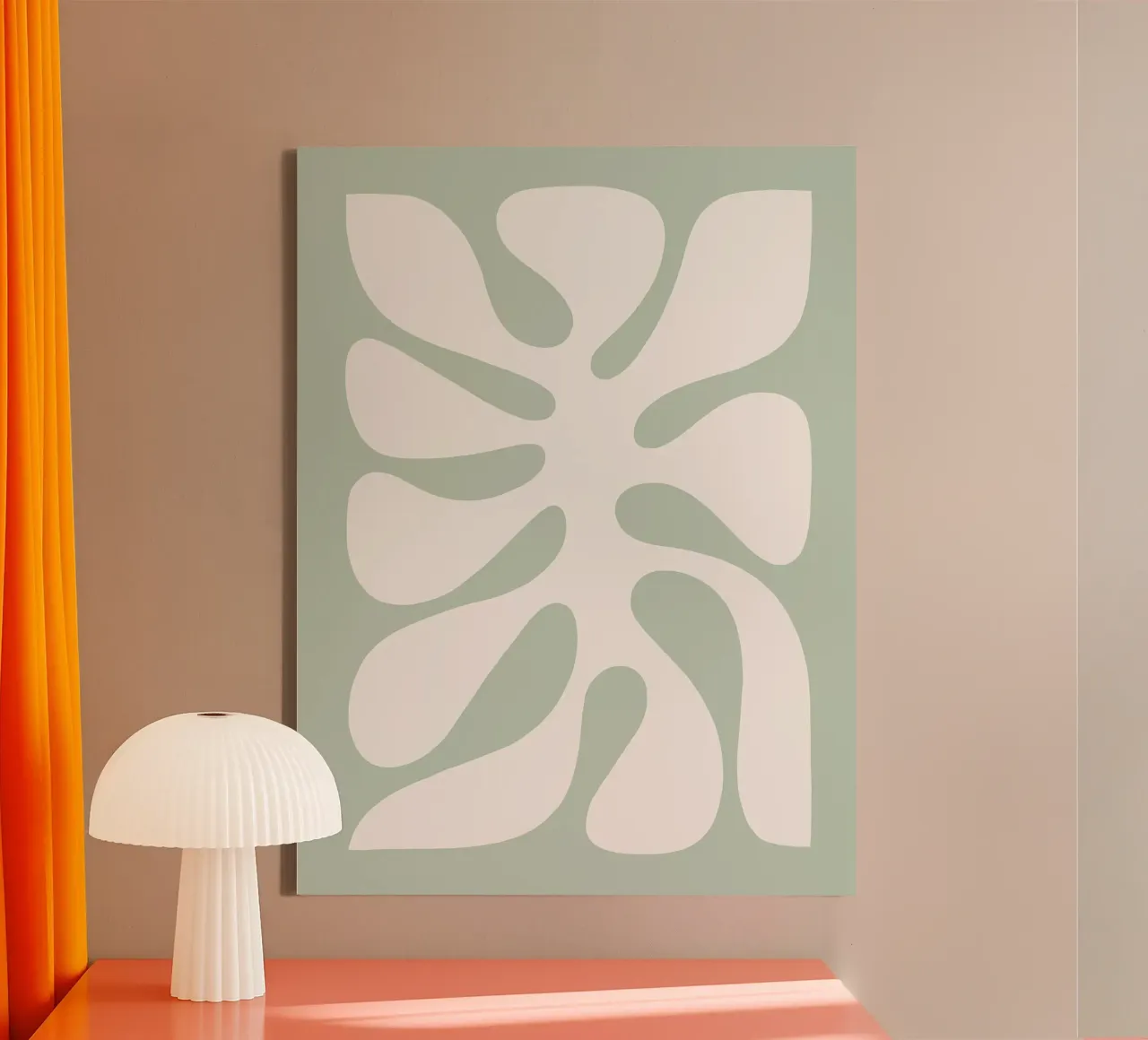 Foglia di Monstera Minimal | Verde pastello botanico (2/2) tela con Cornice a cassetta da Dominique Vari