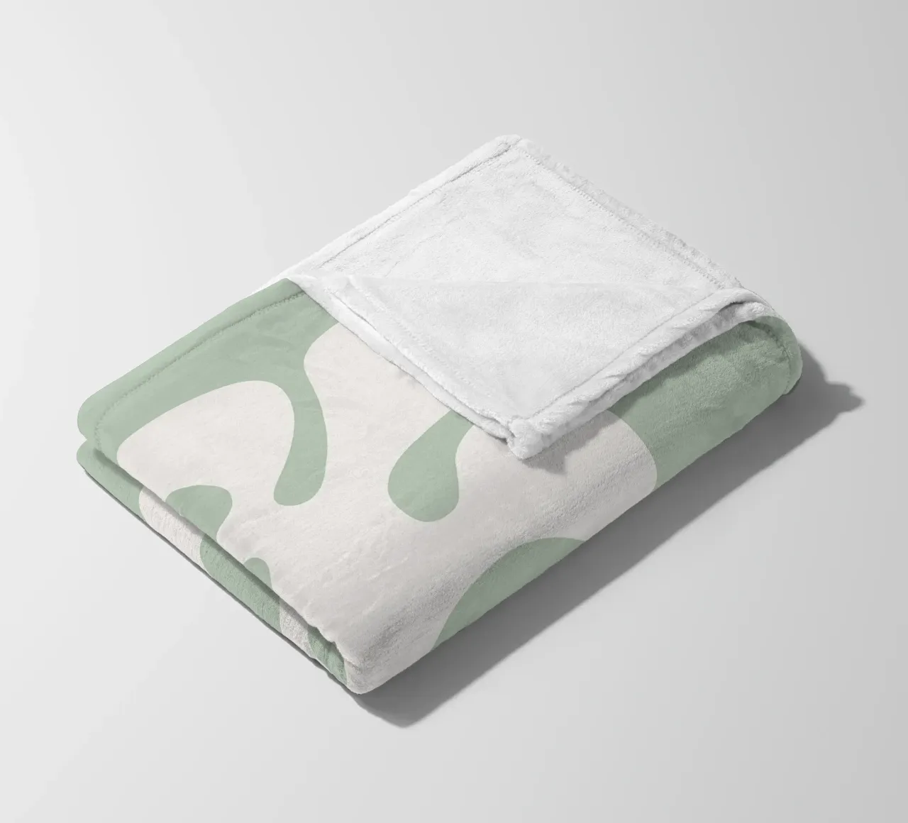 Foglia di Monstera Minimal | Verde pastello botanico (2/2) coperta in pile da Dominique Vari