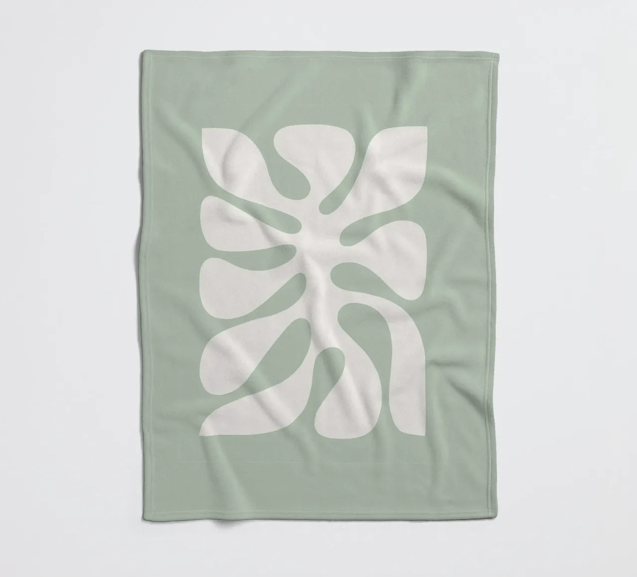 Foglia di Monstera Minimal | Verde pastello botanico (2/2) coperta in pile da Dominique Vari