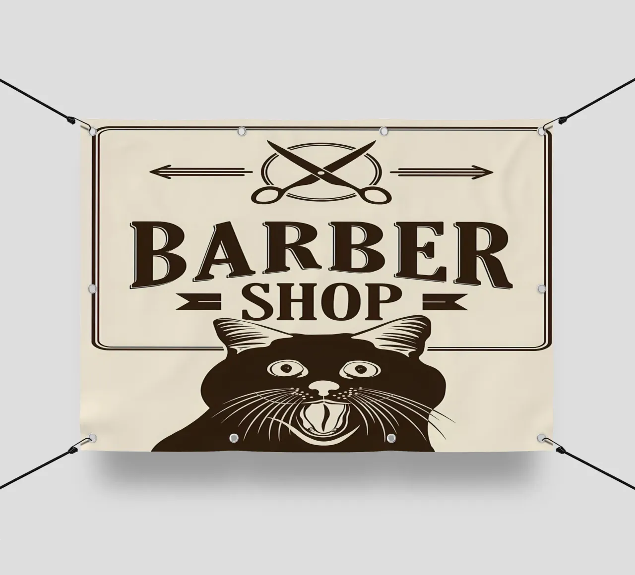 Meme del gatto barbiere telo in pvc da Monique A Hooper