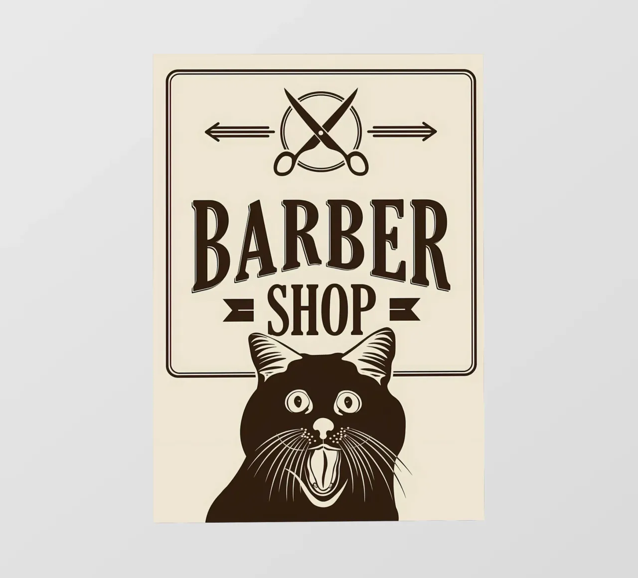 Meme del gatto barbiere telo in pvc da Monique A Hooper