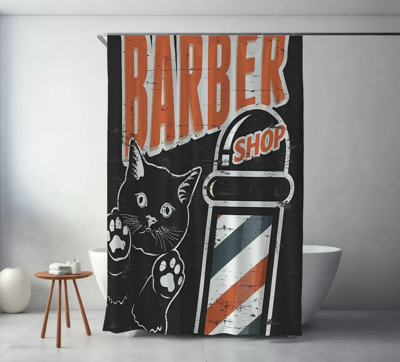 Barber Shop Noir rideau de douche de Monique A Hooper
