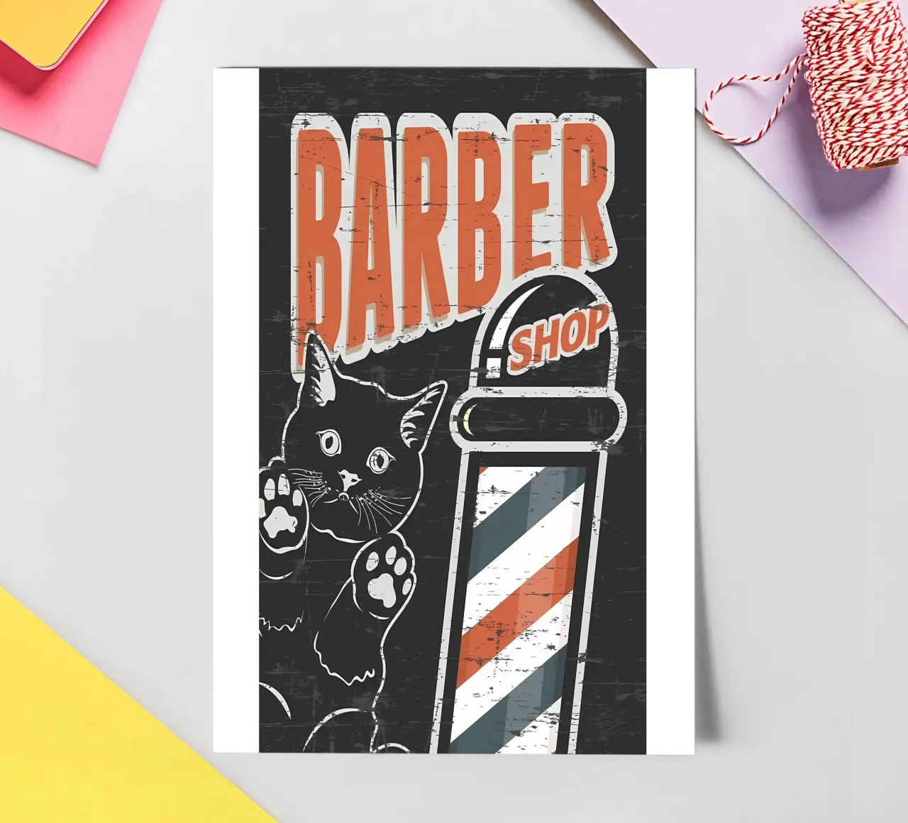 Barber Shop Schwarz Stickerbogen von Monique A Hooper