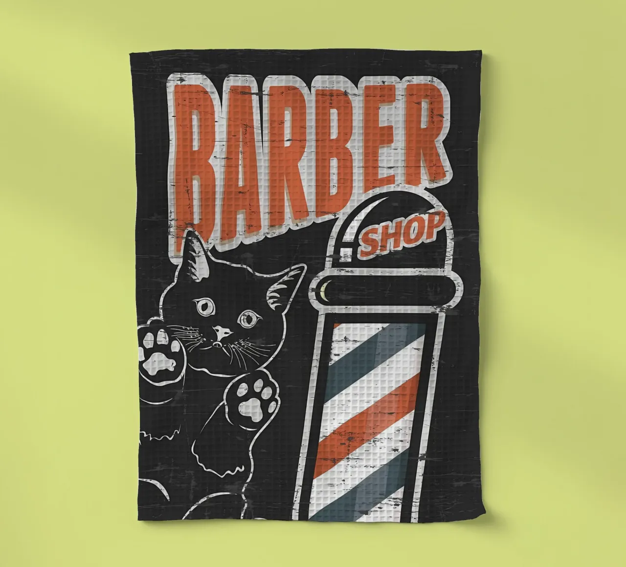 Barber Shop Noir torchon de Monique A Hooper