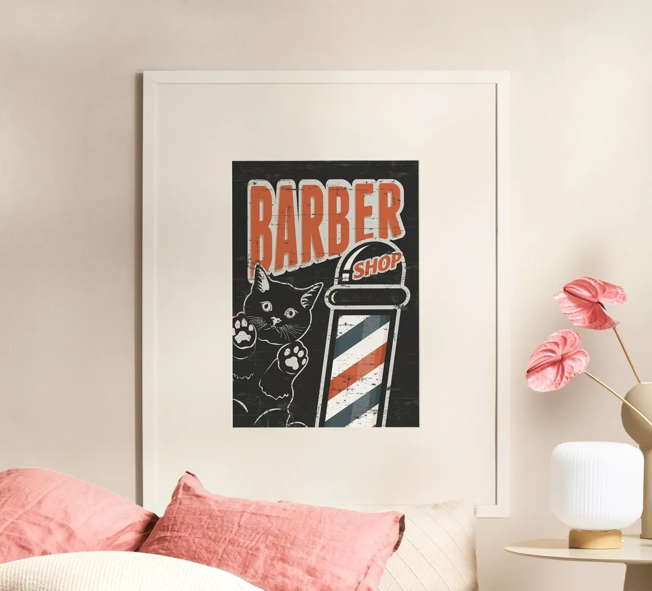 Barbiere nero poster con telaio in plastica da Monique A Hooper