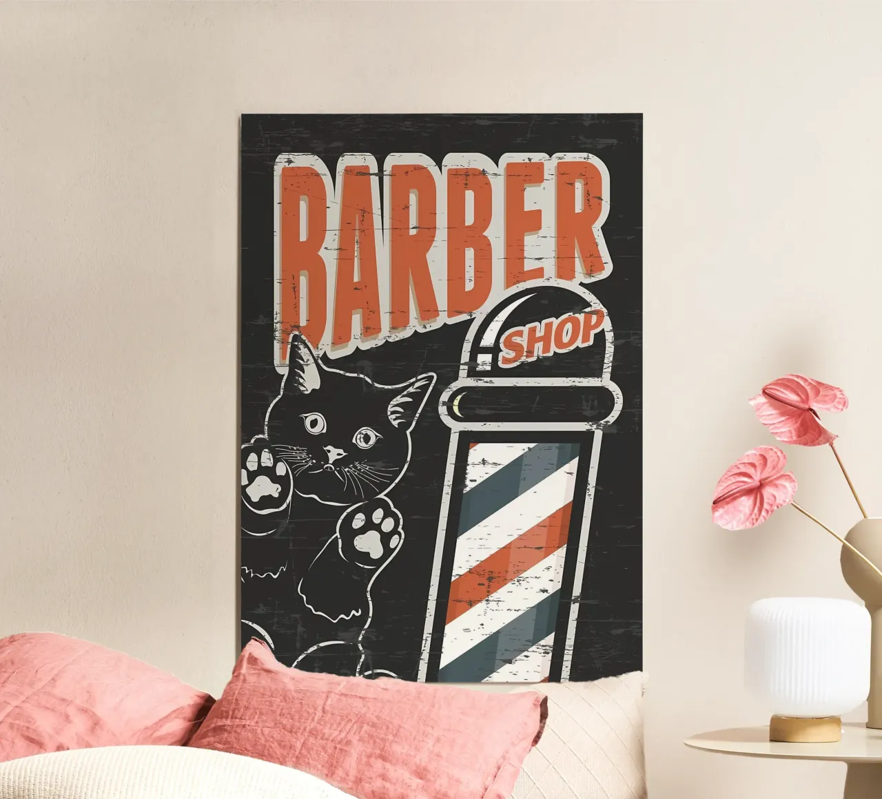 Barbiere nero poster con telaio in plastica da Monique A Hooper