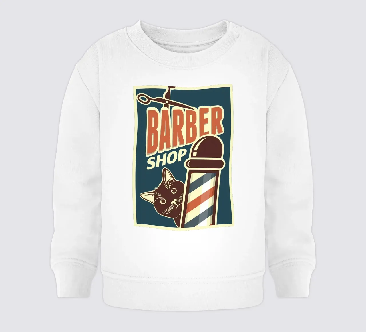 Cat Barber Shop baby sweatshirt by Monique A Hooper