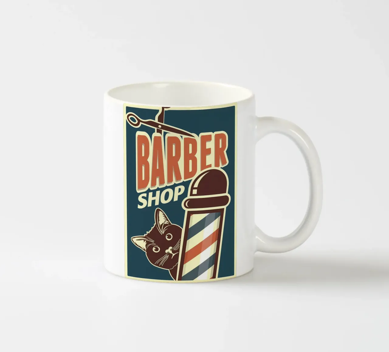 Cat Barber Shop ceramic mug by Monique A Hooper
