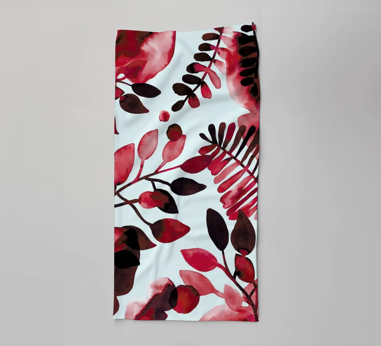 Leaves - Red asciugamano da bagno da BlauMaschine
