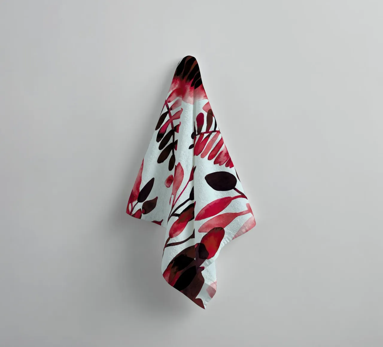 Leaves - Red asciugamano da bagno da BlauMaschine