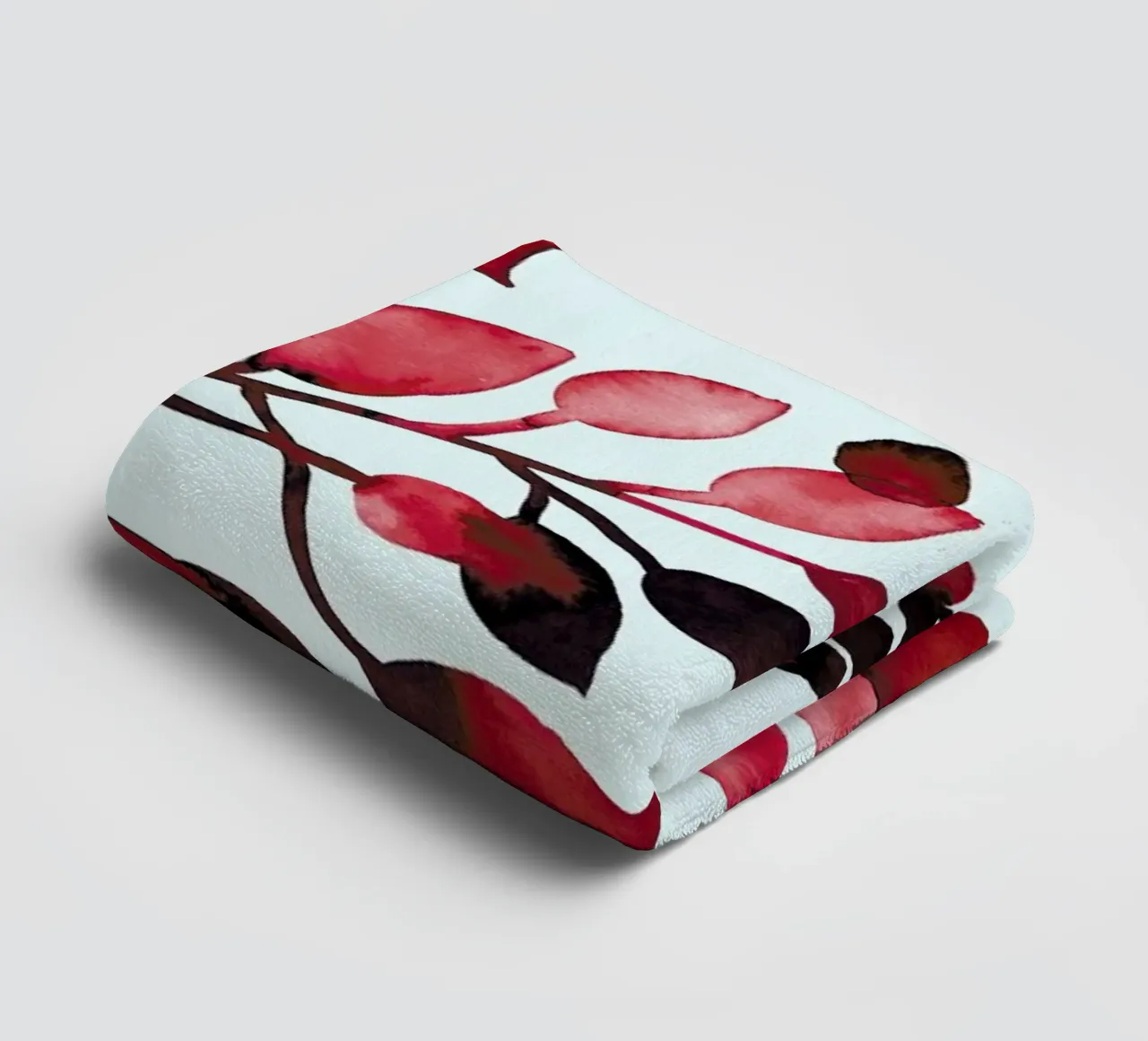 Leaves - Red asciugamano da bagno da BlauMaschine