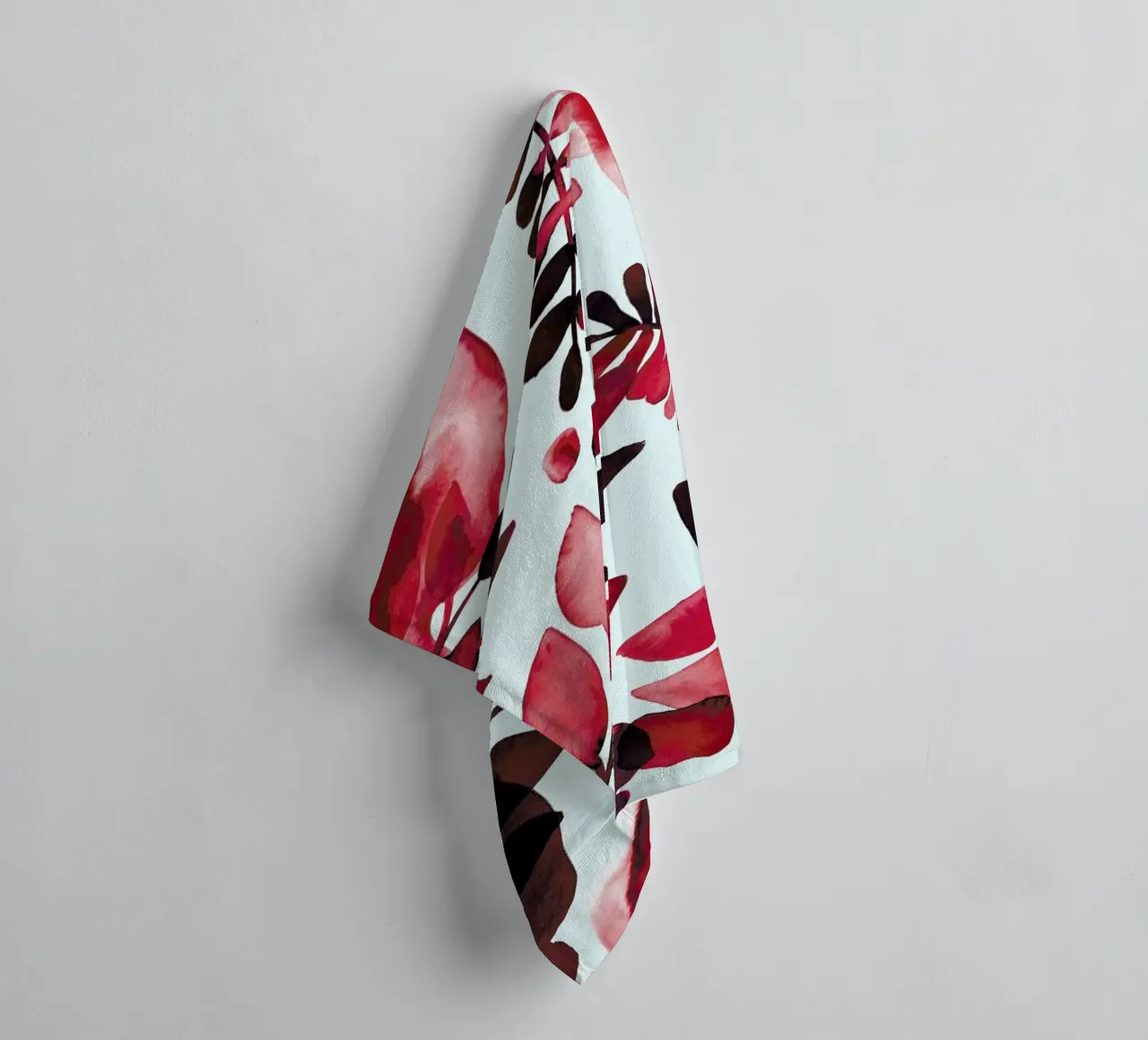 Leaves - Red asciugamano da bagno da BlauMaschine