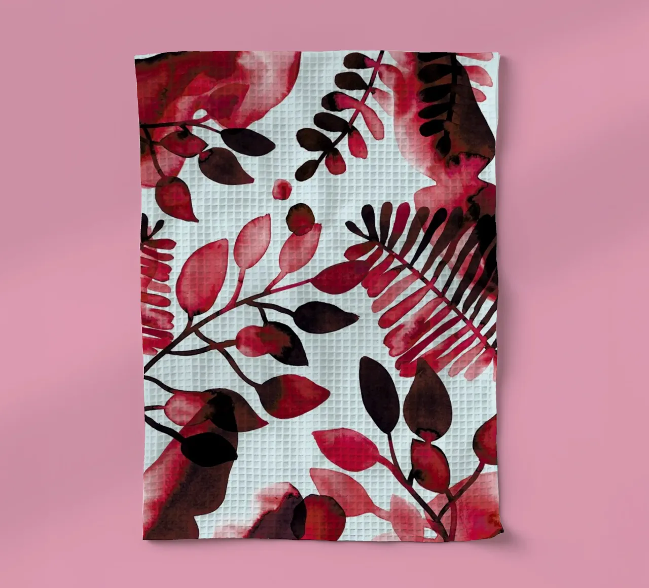 Leaves - Red canovaccio da cucina da BlauMaschine