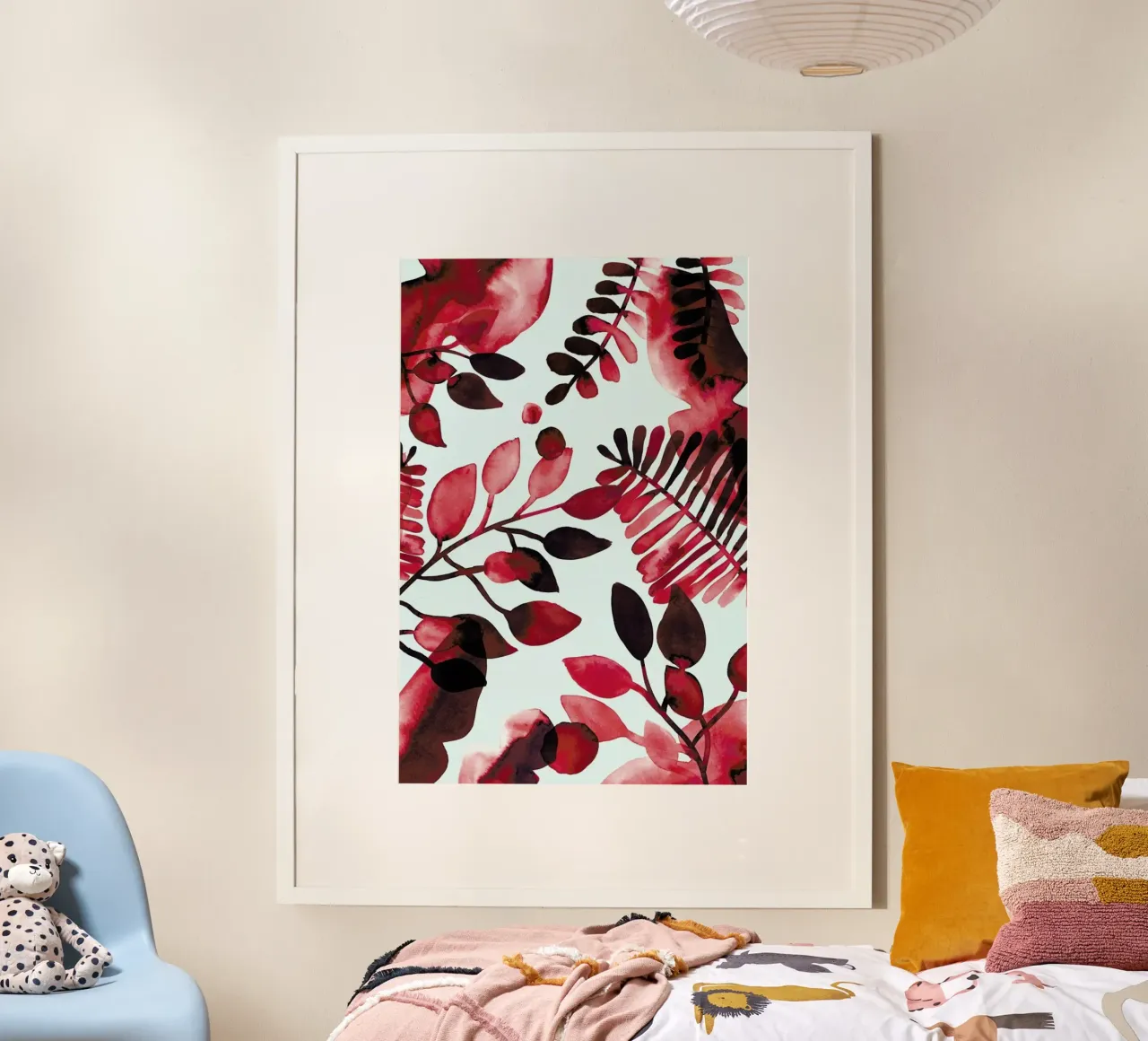 Leaves - Red poster da BlauMaschine