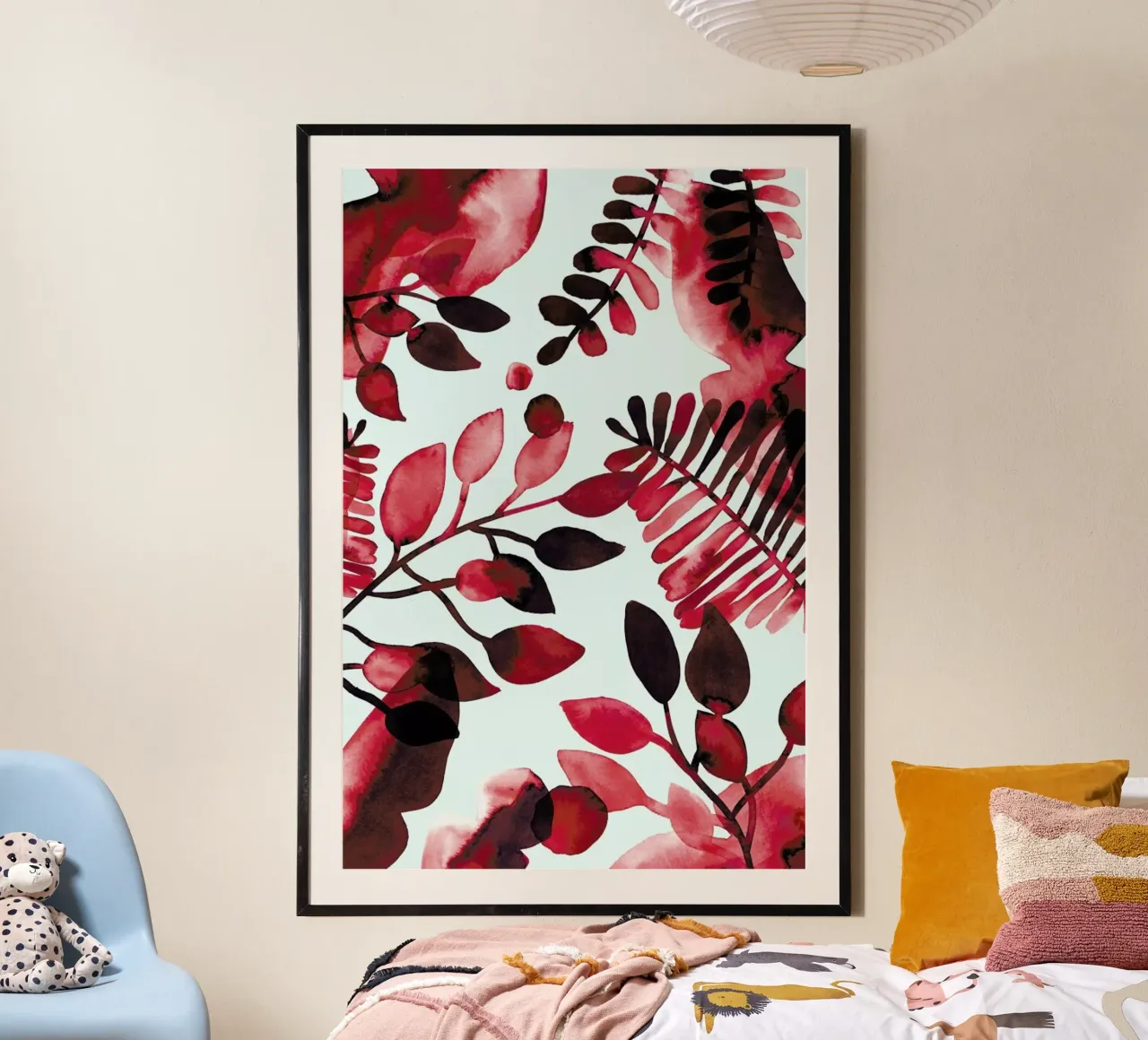 Leaves - Red poster da BlauMaschine