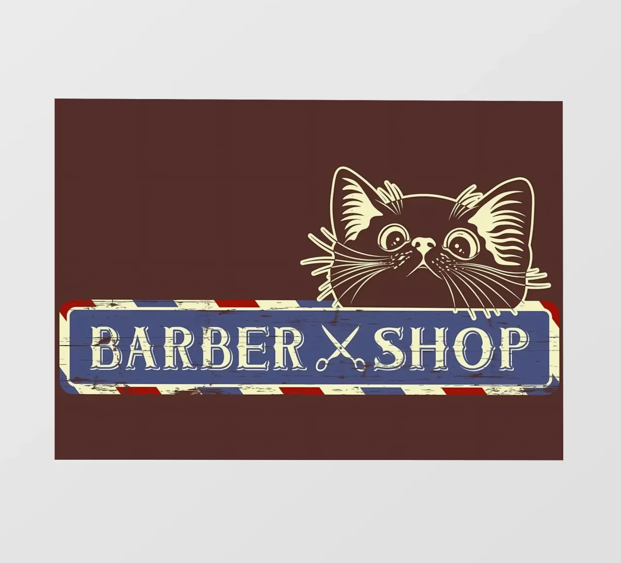 Gatto Barber Shop telo in pvc da Monique A Hooper