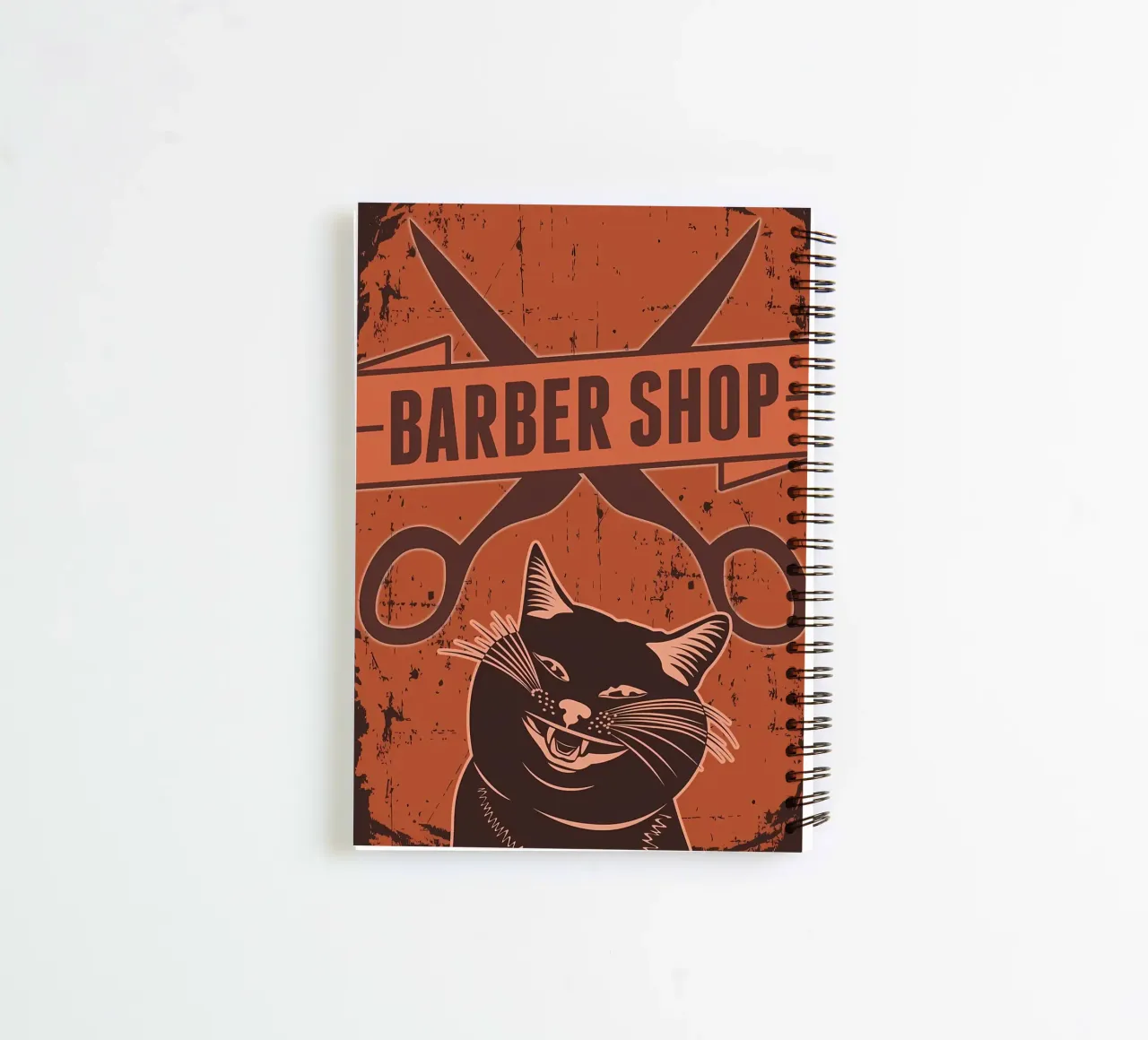 Cat barber shop spiral notebook by Monique A Hooper