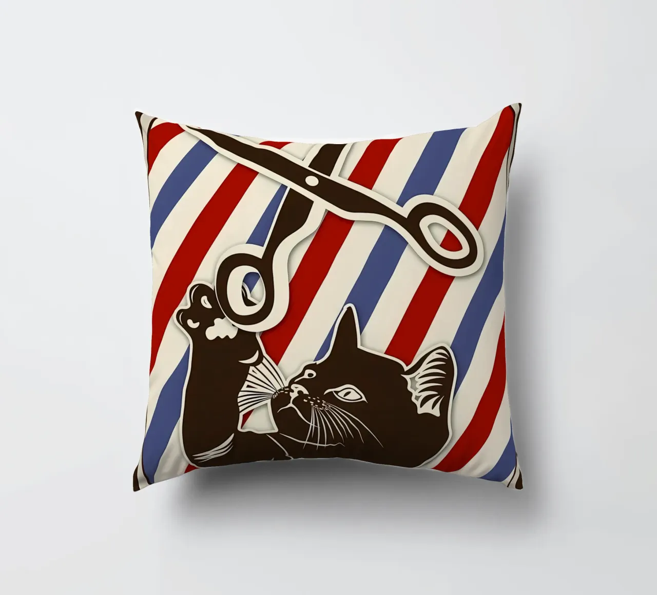 Gatto parrucchiere cuscino da Monique A Hooper