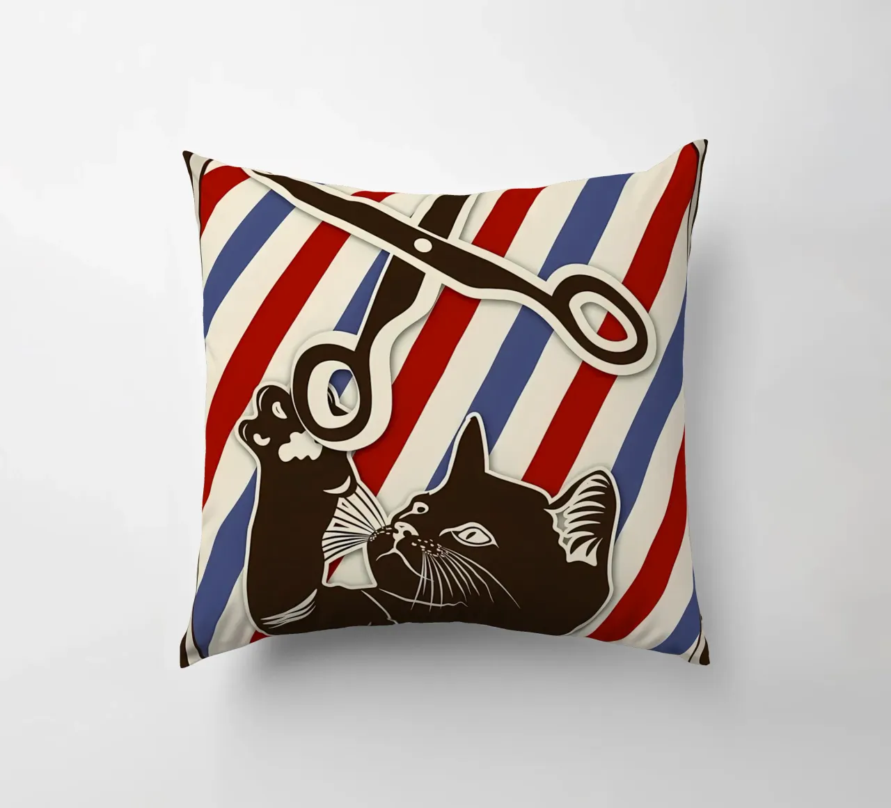 Gatto parrucchiere cuscino da Monique A Hooper