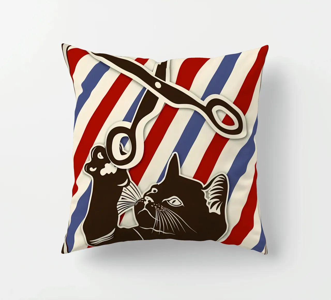 Gatto parrucchiere cuscino da Monique A Hooper