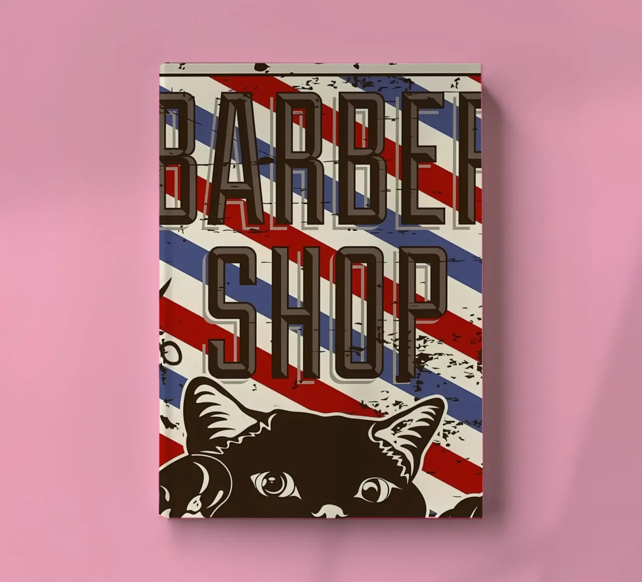 Red and Blue Barber Cat notebook by Monique A Hooper