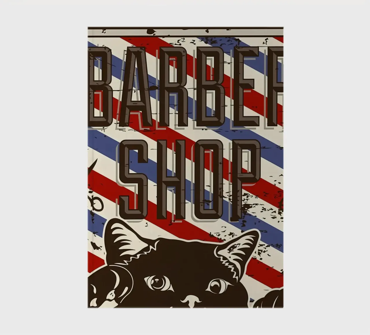 Red and Blue Barber Cat notebook by Monique A Hooper