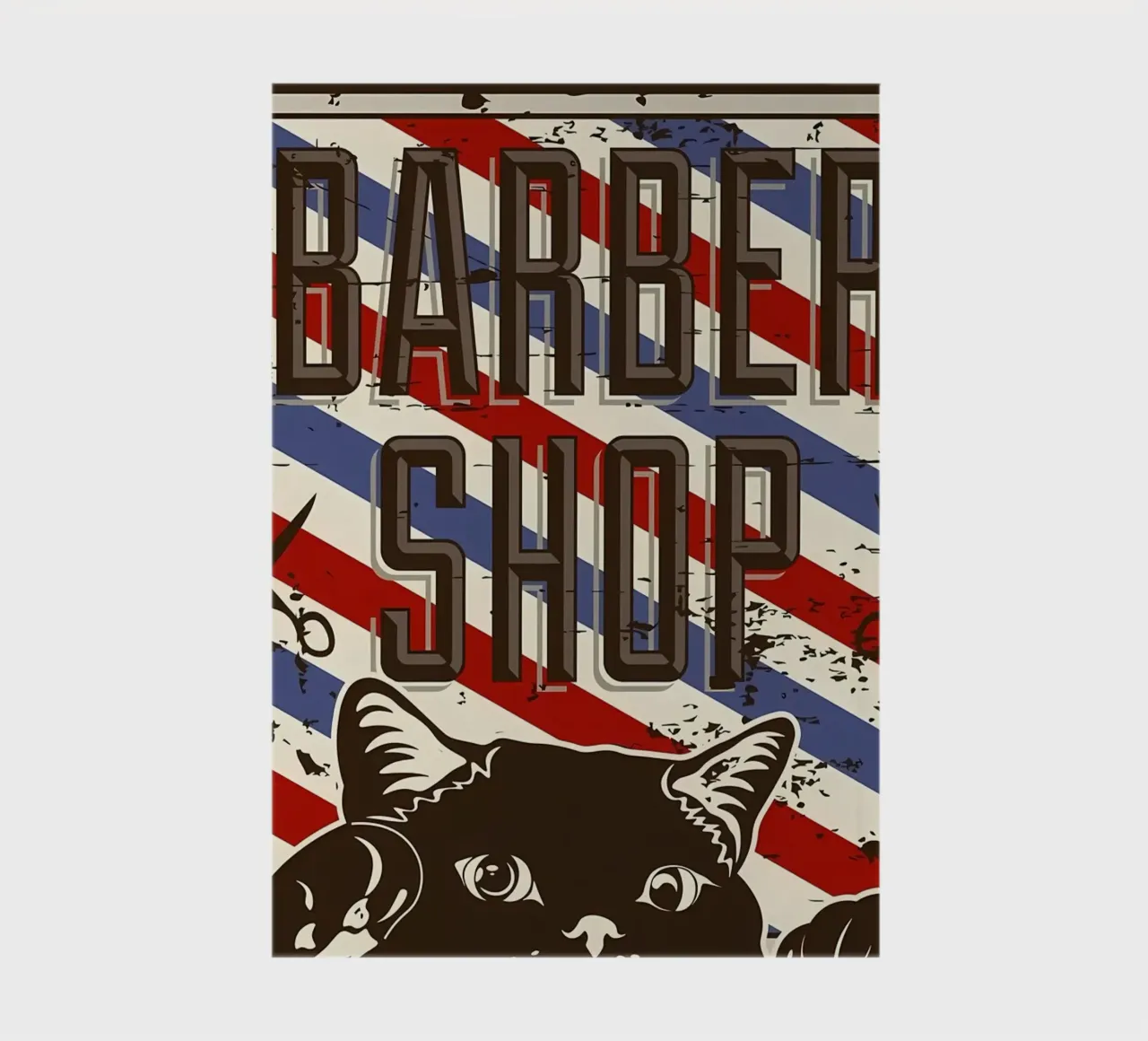 Red and Blue Barber Cat notebook by Monique A Hooper