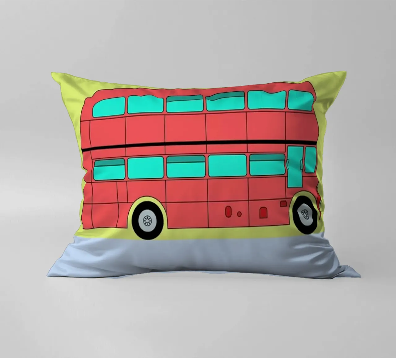 London Bus Tour decorative cushion by Jan Luzar