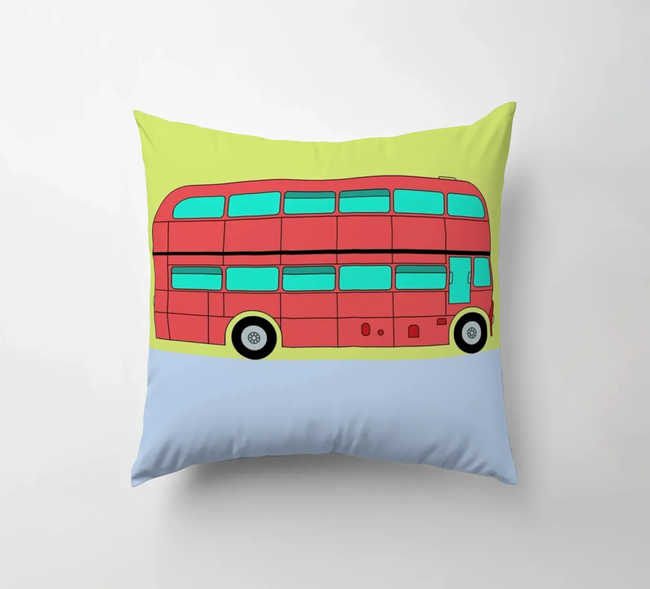 London Bus Tour decorative cushion by Jan Luzar