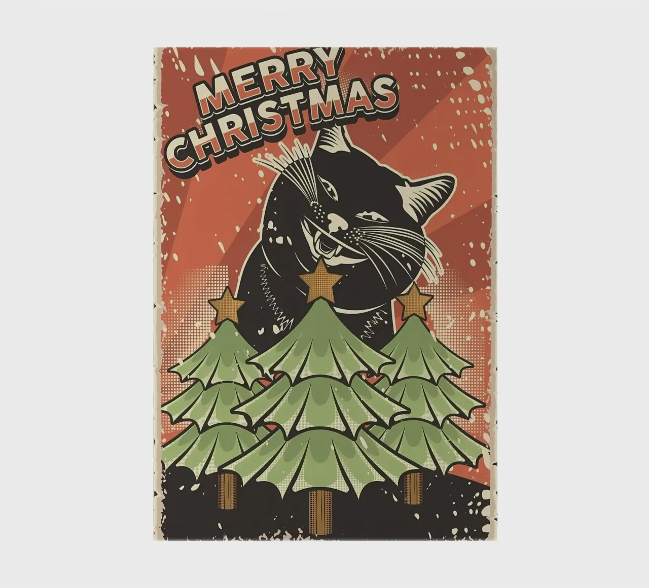 Chat joyeux sapin de Noël carnet de notes de Monique A Hooper