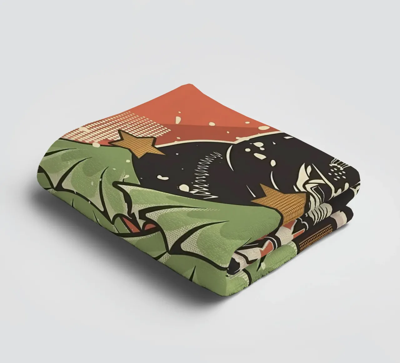Chat joyeux sapin de Noël serviette de bain de Monique A Hooper