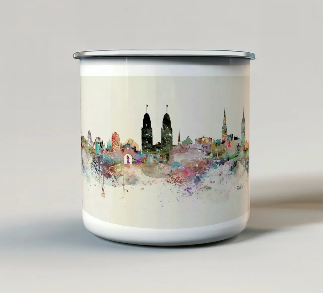 Zurich taza de esmalte de Brian Buckley