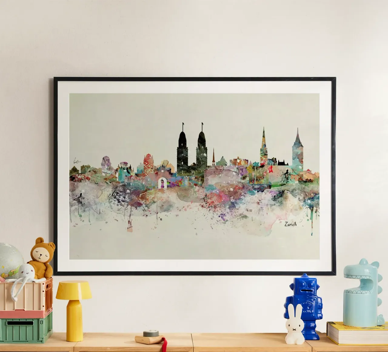 Zurich poster con telaio in alluminio da Brian Buckley