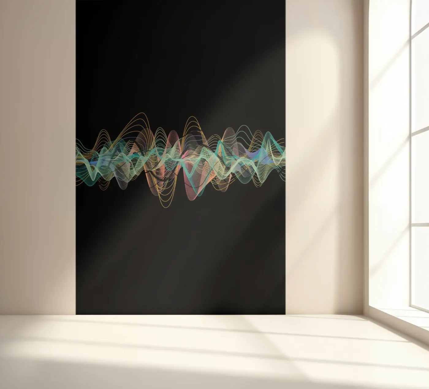 Frequenz-Black fotobehang van isabels_wunderwelt_digital_art