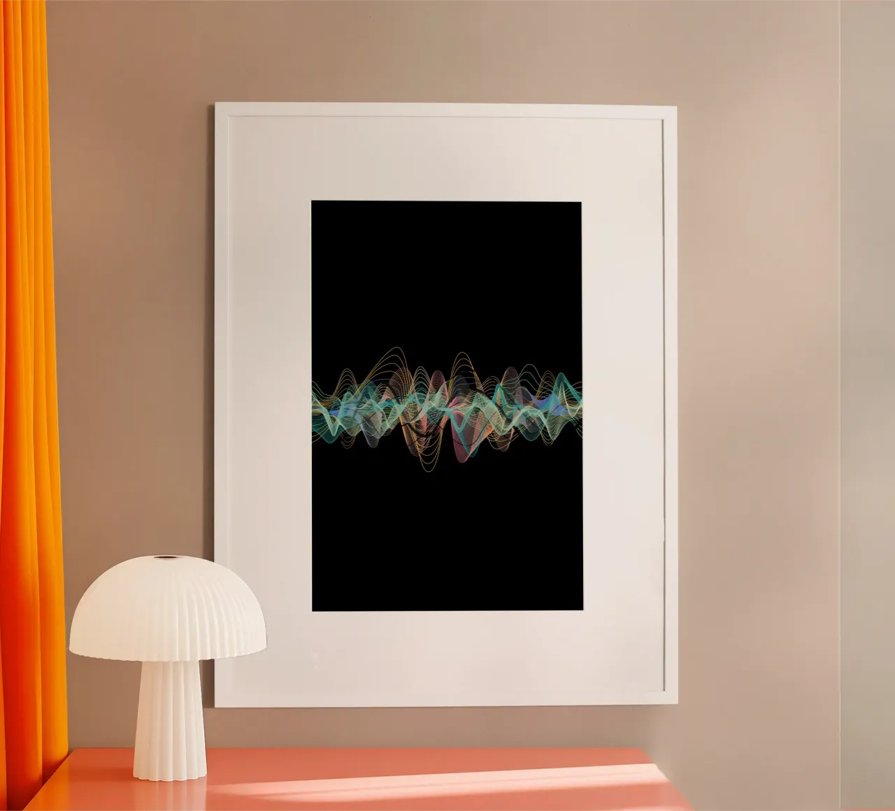 Frequenz-Black poster con telaio in legno da AESTHETIC VIBES by Isabel