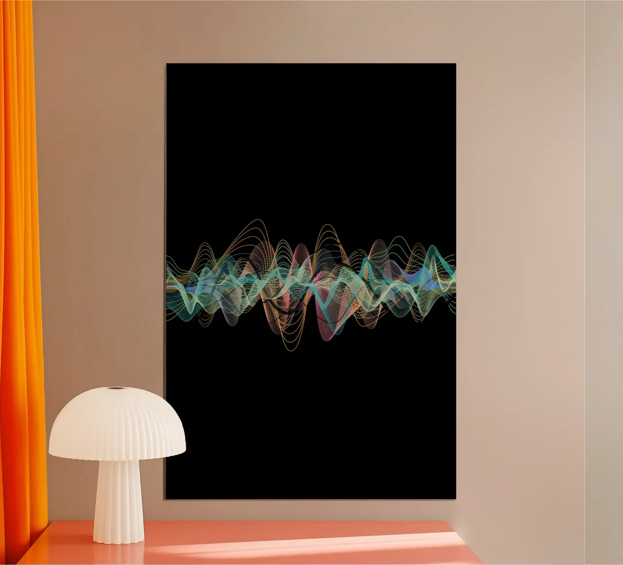 Frequenz-Black poster con telaio in legno da AESTHETIC VIBES by Isabel