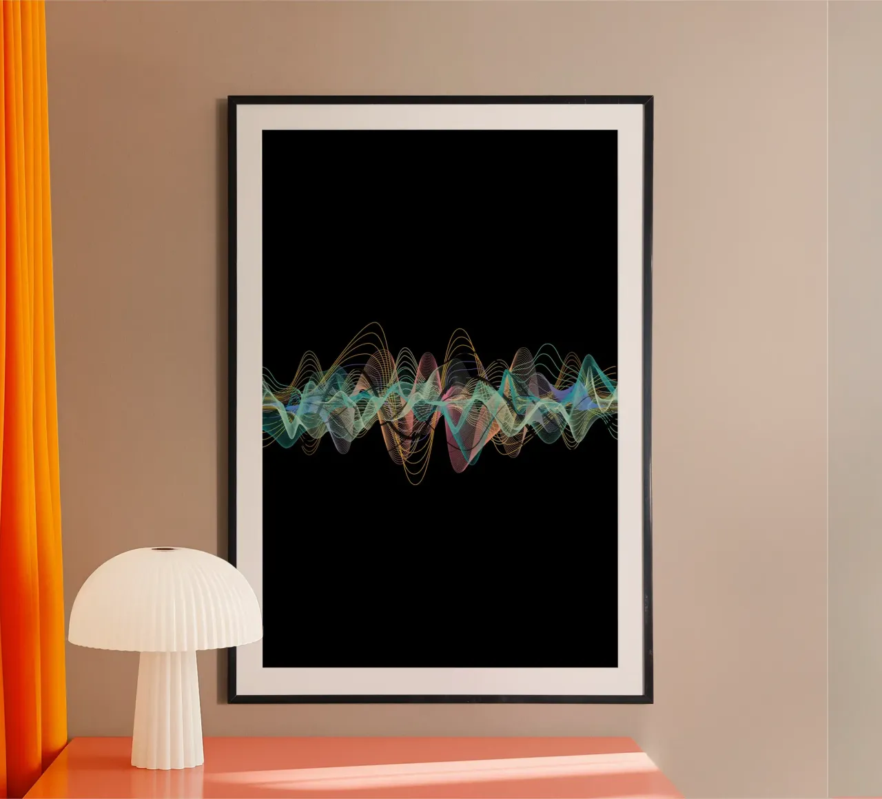 Frequenz-Black poster con telaio in legno da AESTHETIC VIBES by Isabel