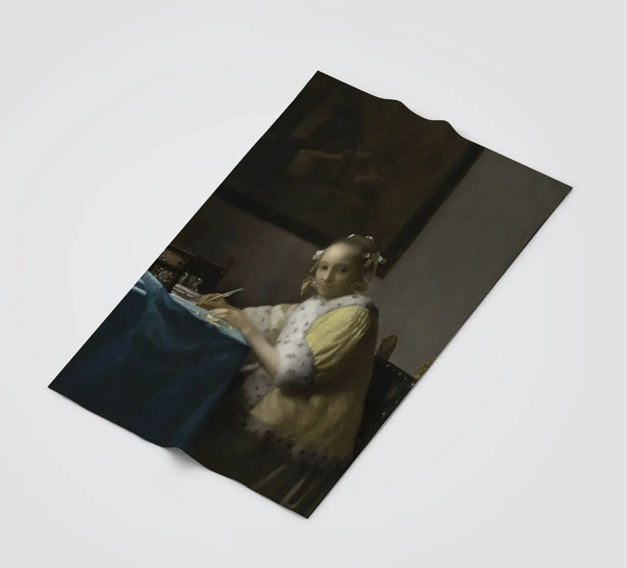 Johannes Vermeer - Una donna che scrive, 1665 coperta in pile da Timeless Artworks