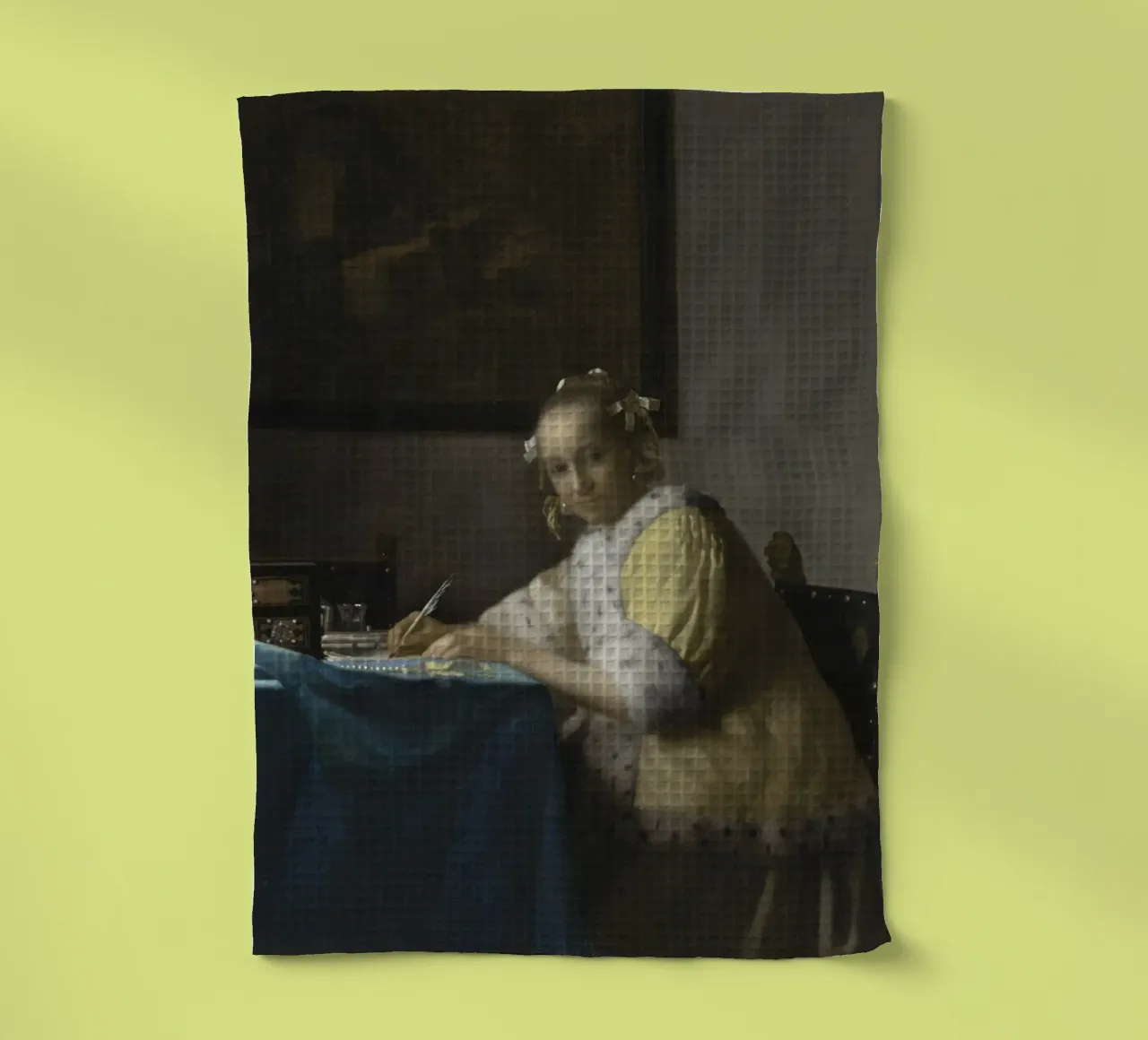 Johannes Vermeer - Una donna che scrive, 1665 canovaccio da cucina da Timeless Artworks